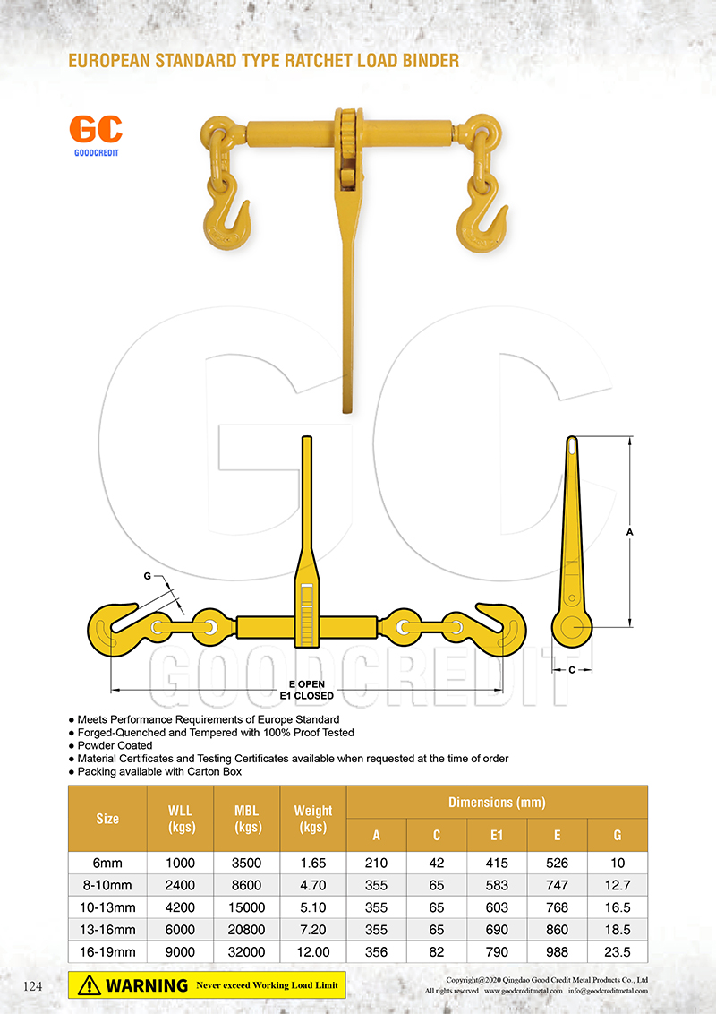 European Standard Type Ratchet Load Binder Catalogue 800.jpg