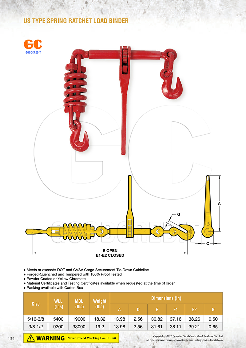 US Type Spring Ratchet Load Binder Catalogue 800.jpg